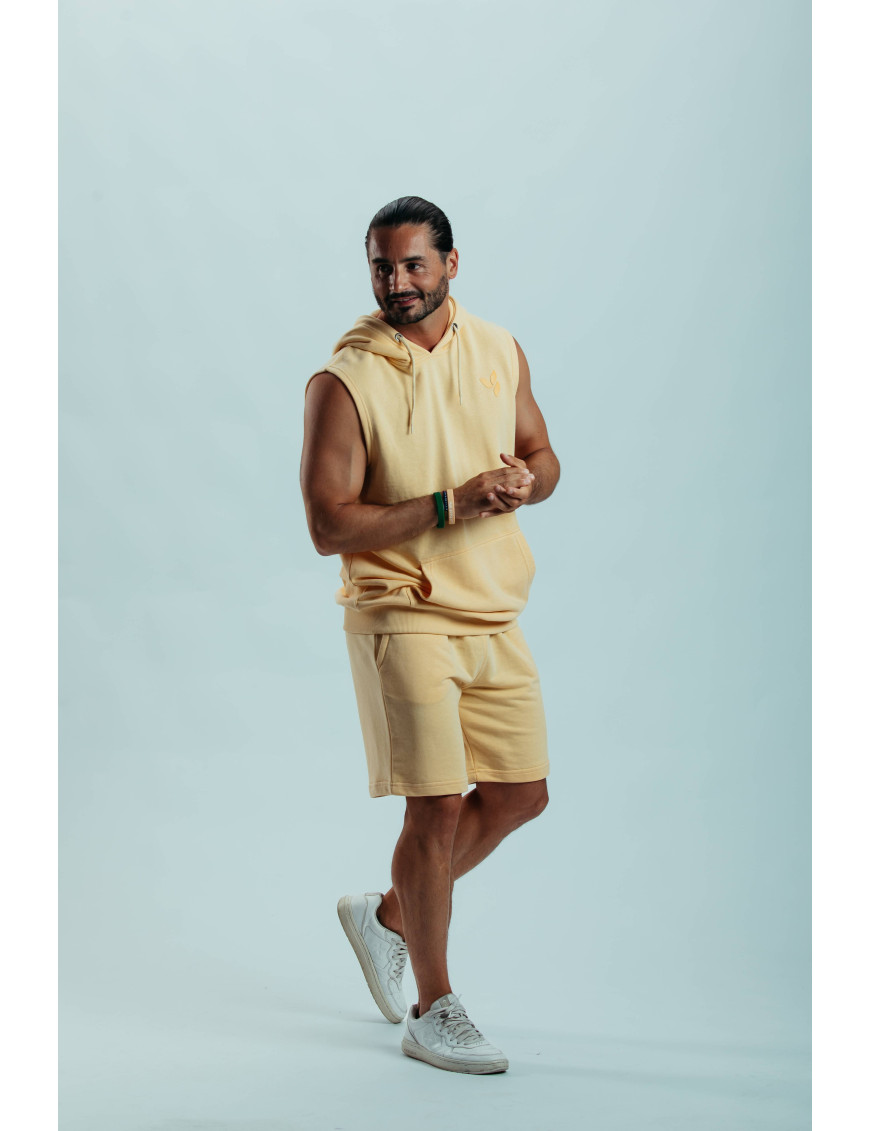 BLUZA Z KAPTUREM BEZ RĘKAWÓW SAM